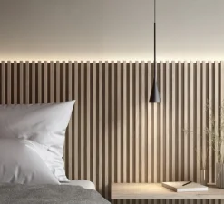 Suspension, Skybell Plus S/1L (encastré), noir, LED, 2700K, 500lm, Ø12cm, H200cm - Bover