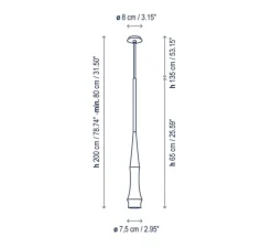 Suspension, Slend 01, blanc, Ø7,5cm, H65cm - Bover