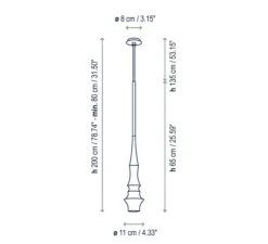 Suspension*Bover Suspension, Slend 02, , L11cm, H65cm - blanc