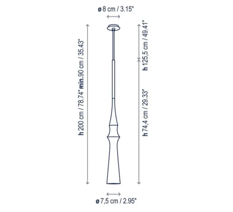 Suspension*Bover Suspension, Slend 03, , Ø7,5cm, H74,4cm - noir ébène
