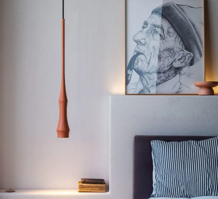 Suspension, Slend 01, terracotta, Ø7,5cm, H65cm - Bover