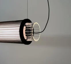 Suspension*B.lux Suspension, Slim Skin SH 700, , LED, dim, 2700K, 3975 lm, L70cm, H11,5cm - Groove noir