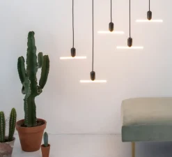 Suspension, Smile 3, blanc & noir, LED, 2000K, 400lm, dimmable, L22cm, H6cm - Beem