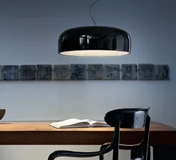 Suspension, Smithfield, noir brillant, Ø60cm, H21,5cm - Flos