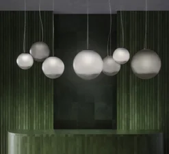 Suspension, Smoke 2, verre fumé, LED, 2700K, 2500lm, Ø35cm, H35cm - PANZERI