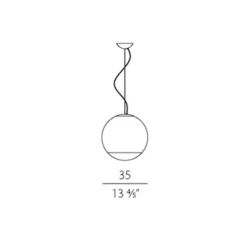 Suspension, Smoke 2, verre fumé, LED, 2700K, 2500lm, Ø35cm, H35cm - PANZERI