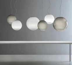 Suspension*Panzeri Suspension, Smoke 3, , LED, 2700K, 2500lm, Ø50cm, H50cm - verre fumé