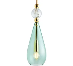 Suspension, Smykke M, vert forêt et or brillant, Ø12cm, H40cm - Ebb and Flow