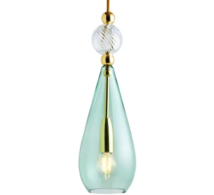 Suspension, Smykke M, vert forêt et or brillant, Ø12cm, H40cm - Ebb and Flow