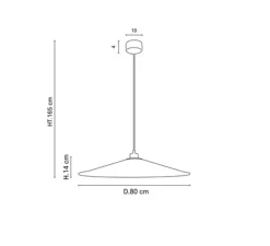 Suspension, Sonia Laudet D80, bleu nuit, Ø80cm, H14cm - Market Set