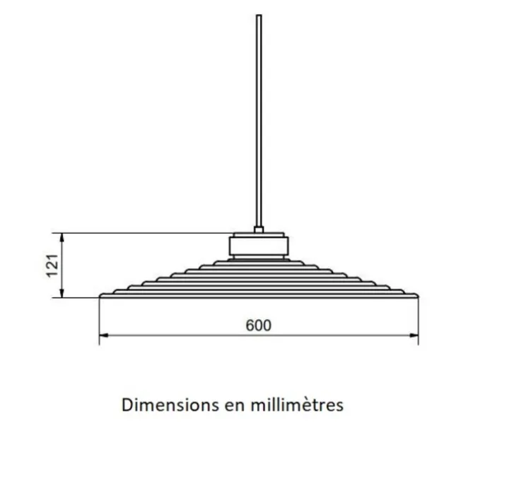 Suspension, Sound L, noir, Ø60cm, P12,1cm - Herstal