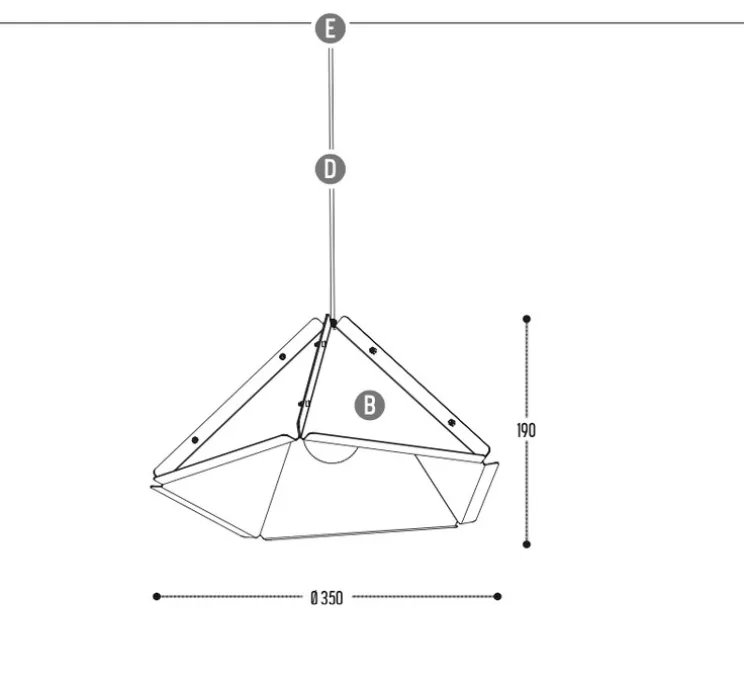 Suspension, Soyuz, vieux rose, Ø35cm, H19cm - Dark