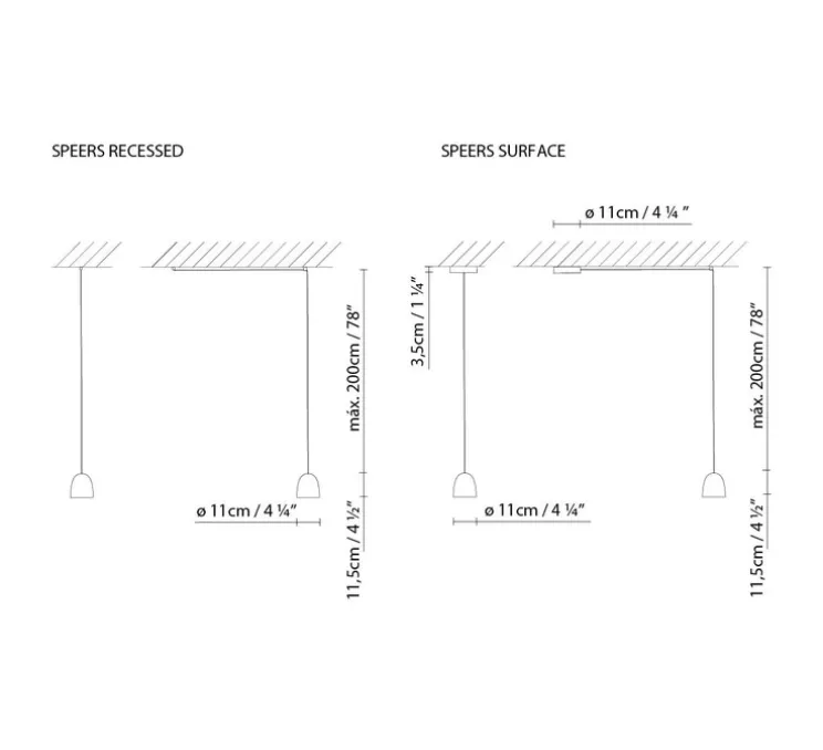 Suspension, Speers, cuivre, LED, 1100lm, 2700K, Ø11cm, H11,5cm - B-LUX