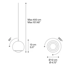 Suspension, Spider sans rosace, champagne mat, LED, 2700K, 1280 lm, Ø12cm, H13cm - Lodes