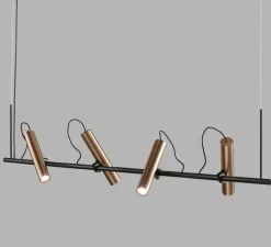 Suspension, Spirit S1500, noir, rose doré, LED, 2700K, 2200lm, L150cm, H100cm - Light Point