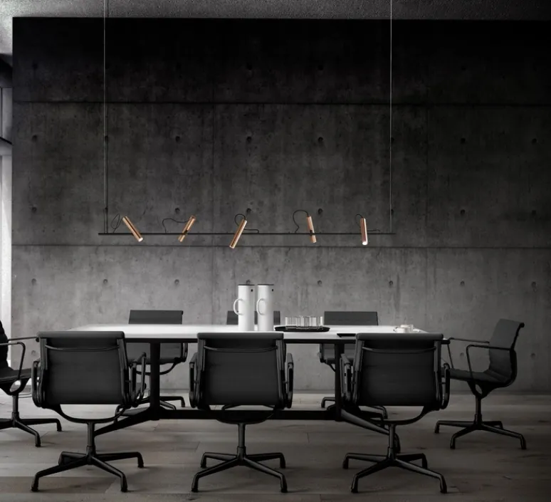 Suspension*Light Point Suspension, Spirit S2000, , LED, 2700K, 2750lm, L200cm, H100cm - noir, rose doré