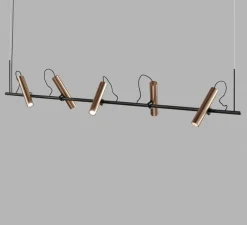 Suspension*Light Point Suspension, Spirit S2000, , LED, 2700K, 2750lm, L200cm, H100cm - noir, rose doré