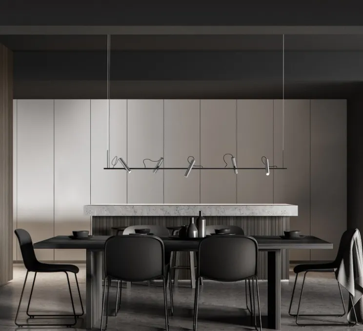 Suspension, Spirit S2000, titanium, LED, dim, 2700K, 110 lm, L200cm, H18cm - Light Point