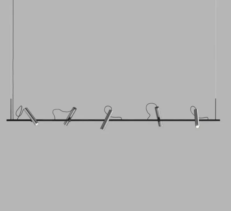 Suspension, Spirit S2000, titanium, LED, dim, 2700K, 110 lm, L200cm, H18cm - Light Point