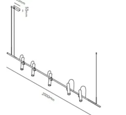 Suspension, Spirit S2000, titanium, LED, dim, 2700K, 110 lm, L200cm, H18cm - Light Point