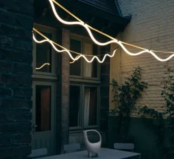 Suspension*Petite Friture Suspension, Spline, , IP65, LED, dim, 2700K, 4000 lm, L450cm, H20cm - beige, bleu