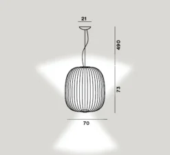 Suspension*Foscarini Suspension, Spokes 2 Large, variable, , LED, 2700K, 4080lm, Ø70cm, H73cm - or