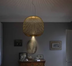 Suspension*Foscarini Suspension, Spokes 2 MyLight, or, LED, dim, 2700K, 4080 lm, L52cm, H52,5cm - laiton
