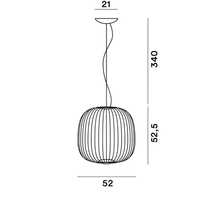 Suspension*Foscarini Suspension, Spokes 2 MyLight, or, LED, dim, 2700K, 4080 lm, L52cm, H52,5cm - laiton