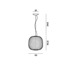 Suspension*Foscarini Suspension, Spokes 2, , LED, 2700K, 4080lm, Ø52cm, H52,5cm - noir