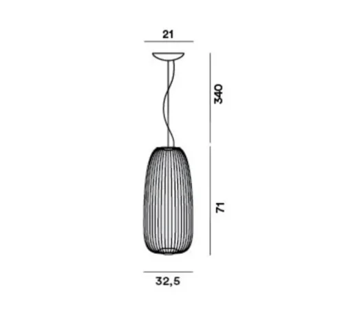 Suspension, Spokes 1, noir, LED, 2700K, 4080lm, Ø32,5cm, H71cm - Foscarini