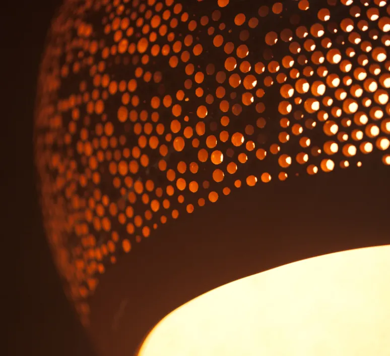 Suspension*Pott Suspension, SpongeUp 30, , IP44, LED, dim, 2700K, 800 lm, Ø28cm, H23cm - rouge