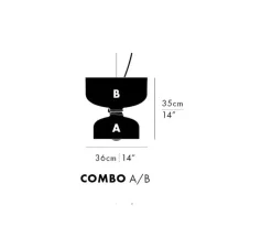Suspension*A-N-D Suspension, Spotlight Volumes, A/B, , Ø36cm, H35cm - gris avocat