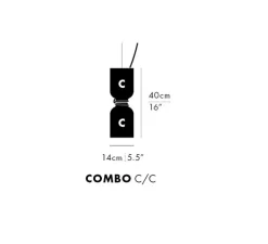 Suspension, Spotlight Volumes, C/C, gris avocat, Ø14cm, H40cm - A-N-D