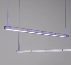 Suspension, Sprinkle Linear, bleu, LED, 3000K, 2350 lm, L124cm, H16,2cm - Zero