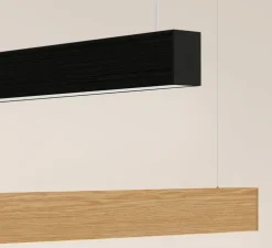 Suspension, Square, chêne, LED, DALI, microprisme, dim, 2700K, 1660 lm, L144cm, H6cm - Tunto