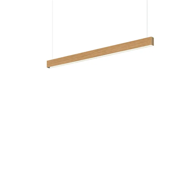 Suspension*Tunto Suspension, Square, , LED, DALI, microprisme, dim, 2700K, 1300 lm, L116cm, H6cm - chêne