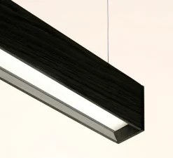 Suspension*Tunto Suspension, Square, , LED, DALI, microprisme, dim, 2700K, 1300 lm, L116cm, H6cm - noir