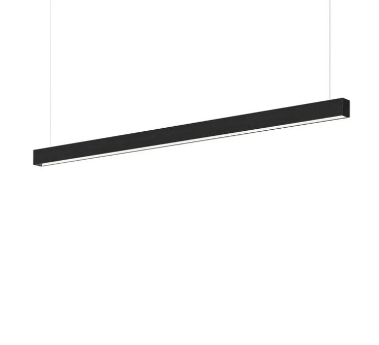 Suspension, Square, noir, LED, DALI, microprisme, dim, 2700K, 1950 lm, L172cm, H6cm - Tunto