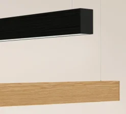 Suspension, Square, noir, LED, DALI, microprisme, dim, 2700K, 1950 lm, L172cm, H6cm - Tunto