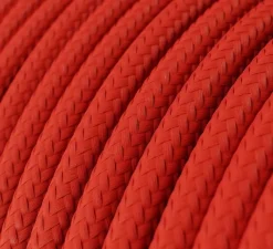 Suspension|Enfants*Creative Cables Suspension, série porcelaine, , Ø4,5cm, H6cm - rouge, câble textile rouge feu brillant