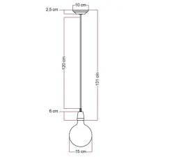 Suspension|Enfants*Creative Cables Suspension, série porcelaine, , Ø4,5cm, H6cm - rouge, câble textile rouge feu brillant