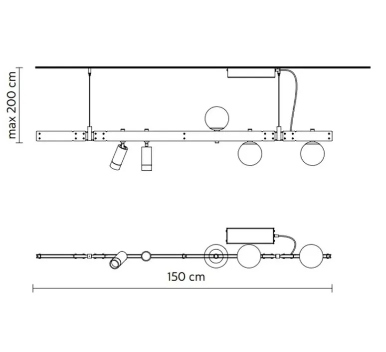 Suspension*Karman Suspension, Stant, , LED, dim, 3000K, 2726lm, L150cm - noir