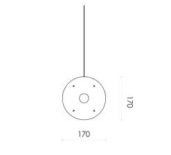 Suspension, Sterling, laiton, L17cm, H17cm - Rubn