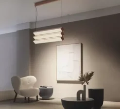 Suspension*Contardi Suspension, Stick Trio, , LED, dim, DALI, 2700K, 10000 lm, L90cm, H36cm - cuivre satiné