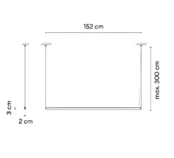 Suspension, Sticks solo, 7360, noir, LED, dim, 2700K, 3260 lm, L152cm, H3cm - Vibia