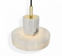 Suspension*Tom Dixon Suspension, Stone LED, , LED, dim, 3000k, 360 lm, Ø18cm, H14cm - blanc, or