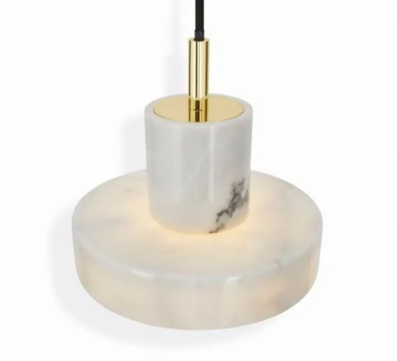Suspension*Tom Dixon Suspension, Stone LED, , LED, dim, 3000k, 360 lm, Ø18cm, H14cm - blanc, or