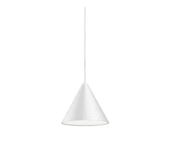 Suspension, String Light, (cone, 12m, rosace), blanc, LED, dim, 2700K, 1033 lm, Ø19cm, H16cm - Flos