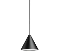 Suspension*Flos Suspension, String Light (cone, 12m, rosace), , LED, 2700K, 1033lm, Ø19cm, H16cm - noir