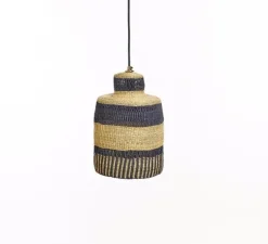 Suspension, Stripe, naturel, bleu foncé, Ø22cm, H27cm - Golden Editions